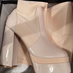 Platform Block Heel Long Sock Boot